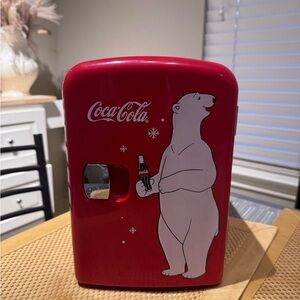 Coca-Cola Red Mini Fridge with Polar Bear Graphic